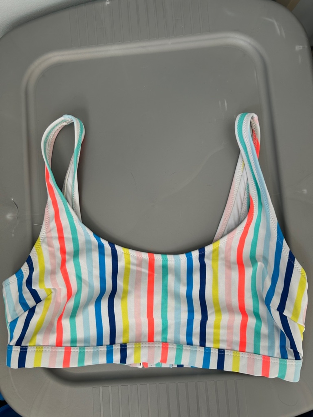 Old Navy Striped Bikini Top - White, Blue, Pink, Yellow, Teal